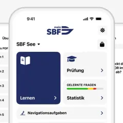 Die "mein SBF" App hilft beim BWL lernen für den SBF See. Übungsbögen, Prüfungsvorbereitung und Statistik sind verfügbar.
