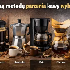 Różne sposoby parzenia kawy: French Press, kawiarka, drip, Chemex, AeroPress. Wybierz swój ulubiony!