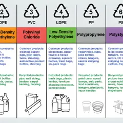 Symbole na pojemnikach plastikowych: PETE, HDPE, PVC, LDPE, PP, PS, OTHER. Poznaj ich zastosowanie i recykling.