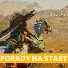 Łowca na grzbiecie latającego stworzenia w pustynnym krajobrazie. Poradnik Monster Hunter World: Porady na start.