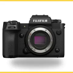 Elegancki aparat Fujifilm X-H2 z obiektywem gotowy do uchwycenia Twoich najlepszych kadrów.