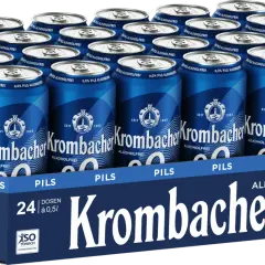 Krombacher 0,0% Pils: 24 Dosen mit dem Krombacher Alkoholgehalt von 0,0%. Erfrischend und isotonisch.