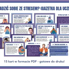 Jak radzić sobie ze stresem? Porady dla uczniów: planuj dzień, ćwicz, jedz zdrowo, wizualizuj, mindfulness, trening Jacobsona, ćwiczenia oddechowe.