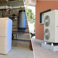 Comparaison entre une chaudière et une pompe à chaleur extérieure, deux solutions pour chauffer votre maison.