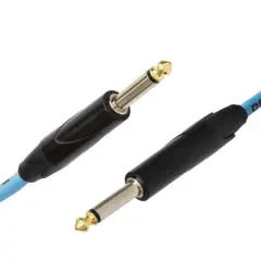 Dwa wtyki jack 6,3 mm z pozłacanymi końcówkami, idealne jako kabel do gitary elektrycznej.