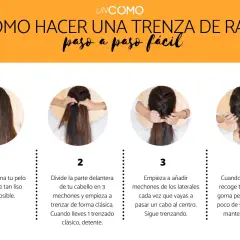 Tutorial paso a paso para hacer una trenza de raíz. Muestra cómo dividir el cabello, trenzar y añadir mechones.