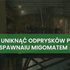 Jak uniknąć odprysków przy spawaniu mig mag. Warsztat z narzędziami i butlą gazową w tle.