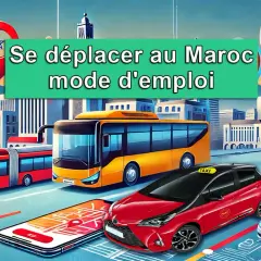 Comment se déplacer au Maroc : bus, taxis, train et application de navigation sur smartphone.