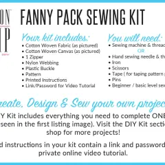 Zestaw do szycia nerki Fashion Camp: zawiera materiały i instrukcje.