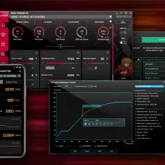 Logiciel pour l'overclocking carte graphique ROG-STRIX-RTX4090. Ajustement des fréquences et tensions pour optimiser les performances.