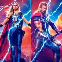 Gorr, Jane Foster jako Mighty Thor, Thor i jego kozły z filmu Thor: Miłość i grom.