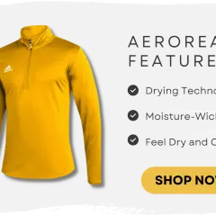 Żółty dres adidas z technologią AEROREADY. Szybko schnie i odprowadza wilgoć, zapewniając komfort.