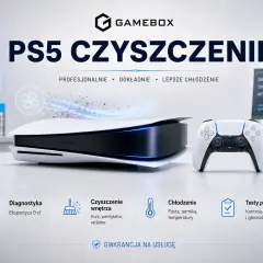 Profesjonalne czyszczenie PS5 w Game Box. Dbamy o lepsze chłodzenie i wydajność Twojej konsoli. Kurze, wentylatory, radiatory – wszystko będzie jak nowe!