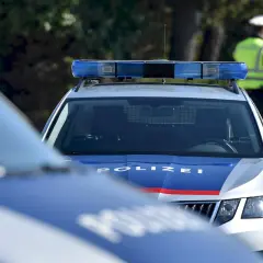 Policyjne radiowozy z włączonymi sygnałami świetlnymi patrolują niebezpieczne dzielnice Wiednia.