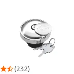 Tappo serbatoio Harley Davidson cromato con logo e chiavi.