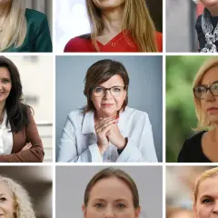 Portretowe ujęcia posłanek Koalicji Obywatelskiej. Kobiety prezentują różne style i emocje, tworząc galerię politycznych osobowości.