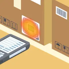 Skanowanie paczek za pomocą czytnika RFID. Nowoczesne zastosowania rfid w logistyce usprawniają śledzenie towarów.