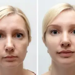 Przed i po zabiegu: wygładzona skóra, zredukowane zmarszczki. Wampirzy lifting efekty widoczne od razu.