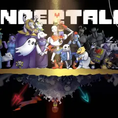 Postacie z Undertale po polsku: Sans, Papyrus, Frisk i inni bohaterowie w kolorowej grafice.