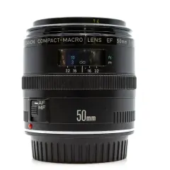 Canon EF 50mm f/2.5 Compact Macro lens, ready to capture stunning close-up details.