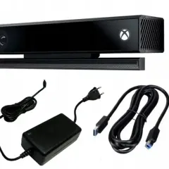 Kinect dla Xbox One z zasilaczem i kablami. Dowiedz się, jak podłączyć Kinect do Xbox One, by cieszyć się grami ruchowymi.