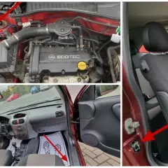 Silnik Opla, wnętrze z deską rozdzielczą i siedzeniem, tabliczka z numerem VIN. To wszystko, co potrzebne do odczytu danych z opel dekoder vin.