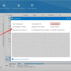MiniTool Partition Wizard: Oberflächentest für Western Digital Festplatte starten, um Fehler zu finden und die Festplatte zu reparieren.