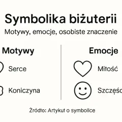 Symbolika biżuterii: serce jako symbol wiecznej miłości, koniczyna dla szczęścia.