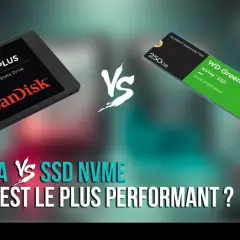 Comparaison entre un SSD SATA SanDisk et un SSD NVMe WD Green. La **SSD définition** est ici illustrée par deux technologies de stockage.