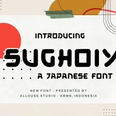 Introducing SUCHOIY, a new font with a distinct Japanese font style. This design features bold lettering and artistic elements.