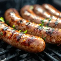 Aksamitne, cienkie kiełbaski na grilla, skwierczące i pokryte ziołami, kuszą apetycznym zapachem.