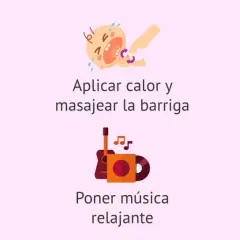 Consejos para aliviar el cólico de gases: bebé erguido, masajes, revisar fórmula, moverlo, música y hacerlo eructar.