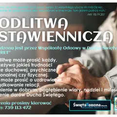 Skuteczne modlitwy o uzdrowienie prowadzone przez Wspólnotę Odnowy w Duchu Świętym „NAZARET”. Każdy może prosić o uzdrowienie, umocnienie i rozpalenie darów Ducha Świętego.