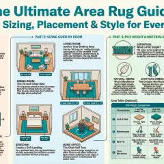 A bedroom rug should frame the bed, extending 18-24 inches on both sides and from the foot of the bed, creating a soft landing.
