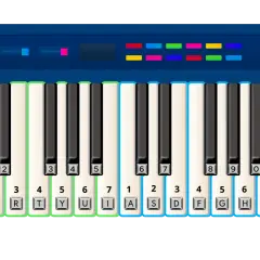 Wirtualne pianino online z klawiaturą komputerową. Graj muzykę naciskając klawisze W, E, R, T, Y, U, I, A, S, D, F, G, H, J, Z.