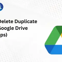 Learn how to delete duplicate files in Google Drive with these fast steps. The image shows the Google Drive logo and a graphic indicating file deletion.