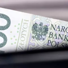 Fragment polskiego banknotu 100 zł z godłem orła i napisem Narodowy Bank Polski.