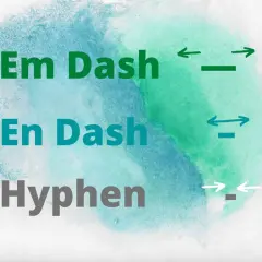 Em Dash, En Dash, Hyphen – różne znaki interpunkcyjne, od najdłuższego myślnika po najkrótszy.