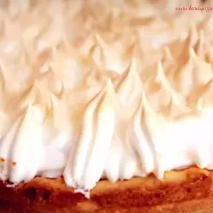 Deliciosa crostata al limone con merengue dorado y picos perfectos.