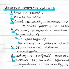 Notatka syntetyzująca matura: Wzór + 4 punkty krok po kroku