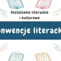 Kształcenie literackie i kulturowe: poznaj konwencje literackie. Ilustracja z otwartymi książkami i papierowymi samolotami.