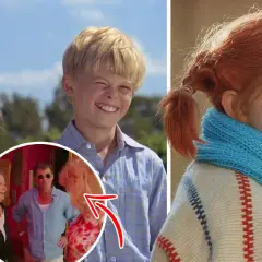 Bilden visar vem som spelade Pippi Långstrump, med en närbild på henne och en collage med Tommy, Annika och andra karaktärer.