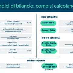 Indici di bilancio: ROS, ROI, ROE, ROD, ROA, Quick Ratio, Current Ratio, Debt to Equity Ratio, Debt to Asset Ratio, Interest Coverage Ratio. Il p&l significato è fondamentale per analizzare la redditività.