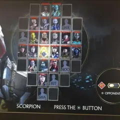 Wybór postaci w Mortal Kombat 11: Scorpion, Sub-Zero, Jax, Kitana i inni wojownicy czekają na walkę.