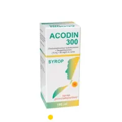 Acodin 300 to syrop przeciwkaszlowy. Opakowanie zawiera 100 ml leku.