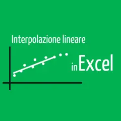 Grafico con punti e linea che illustra l'interpolazione lineare in Excel.