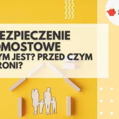 Ubezpieczenie pomostowe: czym jest i przed czym chroni? Grafika z rodziną i klockami symbolizuje bezpieczeństwo.