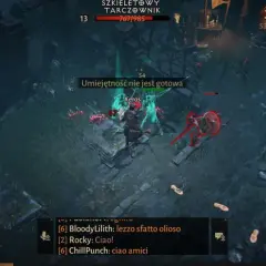 Gracz w Diablo Immortal na Switchu walczy z grupą szkieletów.