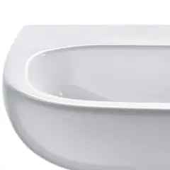 Biała, ceramiczna wanna Duravit D-Code o gładkich, zaokrąglonych krawędziach, zapraszająca do relaksu.