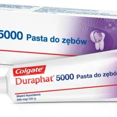 Colgate Duraphat 5000, pasta do zębów z 500 mg fluorku sodu na 100 g. Sprawdź, która pasta ma najwięcej fluoru dla Twoich zębów.